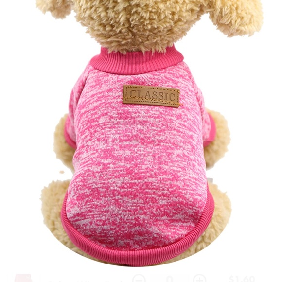 NWT Adorable Pink Dog Sweater Sweatshirt - Picture 2 of 3